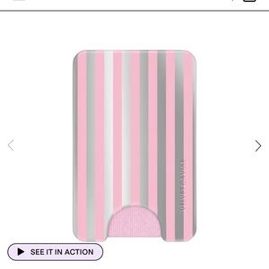 Velvet Caviar - pink chrome stripes MagSafe wallet